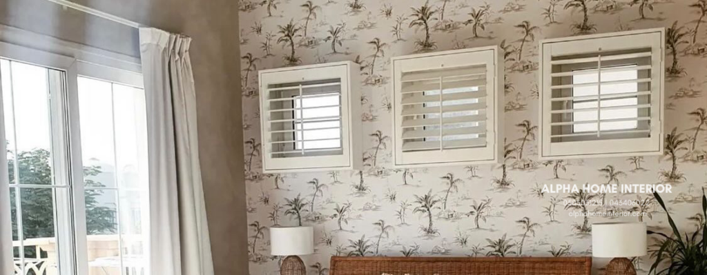 Plantation Shutters, Curtain and wallcovering for Home Décor